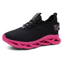 Tenis Feminino Esportivo Cadarço Facil Ajuste Macio Academia Caminhada Dia a Dia Leve Tamanho:38Cor:PretoGênero:Femini Tenis Feminino Esportivo Cadarço Facil Ajuste Macio Academia Caminhada Dia a Dia Leve Tamanho:38Cor:PretoGênero:Femini
