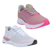 Tênis Feminino Esportivo Caminhada Academia Confortável Kit Nude/Cinza 37 Tênis Feminino Esportivo Caminhada Academia Confortável Kit Nude/Cinza 37