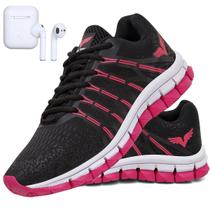 Tênis Feminino Esportivo Caminhada Academia + Fone Sem Fio