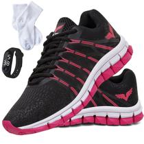 Tênis Feminino Esportivo Caminhada Academia Kit Meia Relogio Tênis Feminino Esportivo Caminhada Academia Kit Meia Relogio