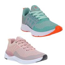 Tênis Feminino Esportivo Caminhada Corrida Confortável Kit Rosa/Verde 38 Tênis Feminino Esportivo Caminhada Corrida Confortável Kit Rosa/Verde 38
