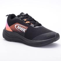 Tênis Feminino Esportivo Corrida Pace Cardio Academia Treino Preto Laranja Gym Tênis Feminino Esportivo Corrida Pace Cardio Academia Treino Preto Laranja Gym