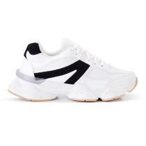 Tênis Feminino Esportivo Leve e Confortável Branco Preto