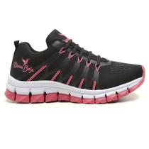 Tênis Feminino Esportivo Running Jogging Preto/Pink - Storo Shoes