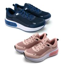 Tênis Feminino Flatform Confortavel Cadarço Esporte Kit 2 Preto+Rosa 34