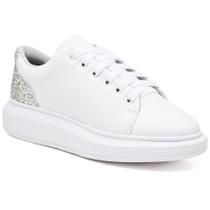 Tênis Feminino Flatform Liso Amarração Dia a Dia