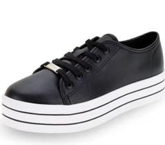 Tênis Feminino Flatform Preto Moleca