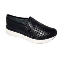 Tenis Feminino Giulia Domna Slip on Vazado Couro Macio 247