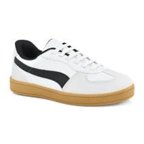 Tênis Feminino Godiva Branco Estilo Casual Cadarço -