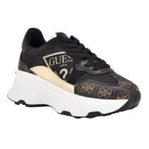 Tênis feminino GUESS CALEBB preto/dourado Multi 001 - Tamanho 10