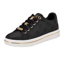 Tênis feminino GUESS STASEY de lona preta em material sintético