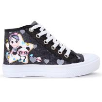 Tênis Feminino Infantil Casual Panda Botinha Menina Glitter 042