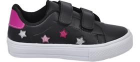 Tênis Feminino Infantil Estrela Glitter Menina Escolar Novo Tênis Feminino Infantil Estrela Glitter Menina Escolar Novo
