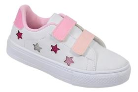 Tênis Feminino Infantil Estrela Glitter Menina Escolar Novo Tênis Feminino Infantil Estrela Glitter Menina Escolar Novo