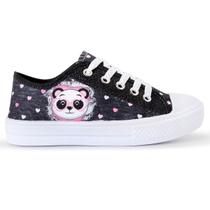 Tênis Feminino Infantil Glitter Panda Menina Cano Baixo 021