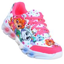 Tenis Feminino Infantil Led Luzinha Patrulha Canina