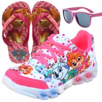 Tenis Feminino Infantil Led Patrulha Canina Oculos Chinelo - Vick Kids