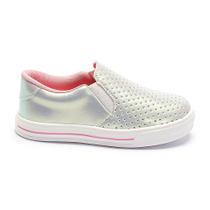 Tênis Feminino Infantil Slip On Metalizado Pérola - Pequito Tênis Feminino Infantil Slip On Metalizado Pérola - Pequito