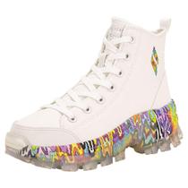 Tênis feminino jen stark: hi ryze see-thru drip skechers 177963