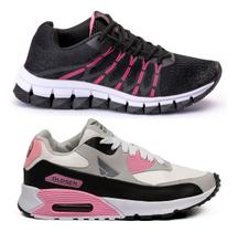 Tenis Feminino Kit 02 Pares Olim Academia Caminhada Barato