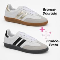 Tênis Feminino Kit 2 Pares Casual Retrô Vintage Imperdível