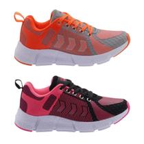 Tênis Feminino Kit 2 Pares Esportivo Max Confortável