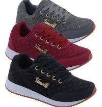Tênis Feminino - Kit 3 Tênis Para Caminhada Leve Tênis Feminino - Kit 3 Tênis Para Caminhada Leve