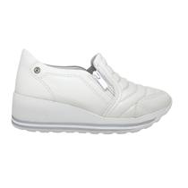 Tênis feminino Kolosh C1418a anabela ziper conforto Branco