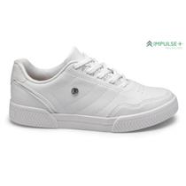tenis feminino kolosh casual branco detalhe em prata