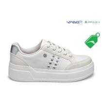 tenis feminino kolosh casual flatform branco /prata