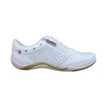 Tênis feminino kolosh em couro detalhe vazado ziper