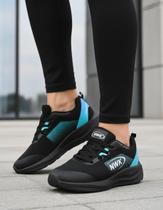 Tênis Feminino Leve Gym Academia Corrida Caminhada Cardio Preto Verde Esportiva Tênis Feminino Leve Gym Academia Corrida Caminhada Cardio Preto Verde Esportiva