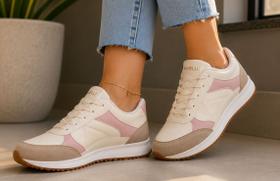 Tênis Feminino Leve Para Caminhada Academia 2000 Tamanho:38Cor:Off Nude