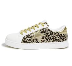 Tênis feminino LUCKY STEP Fashion Star Gold Leopard 10B US