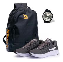 Tenis Feminino Masculino Casual Confortável Academia Caminhada Unissex Mochila+relógio