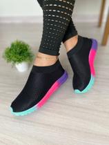 Tênis Feminino Meia Calce facil Leve Casual Caminhada - Julia Shoes
