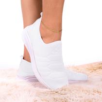 Tênis feminino meia calce fácil slip on leve flexível confortável para caminhada academia vl-01