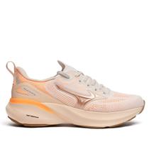 Tênis Feminino Mizuno Glow 3 Knit Softierfoam Bege/Laranja Tênis Feminino Mizuno Glow 3 Knit Softierfoam Bege/Laranja