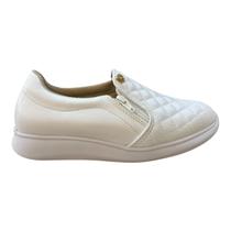 Tenis Feminino Modare Casual Calce Fácil Zíper Ultraconforto 7358.224 Branco