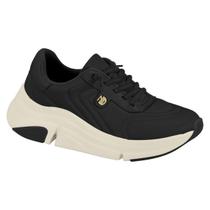 Tenis Feminino Modare Casual Plataforma Conforto Cadarço Elástico Preto Tenis Feminino Modare Casual Plataforma Conforto Cadarço Elástico Preto