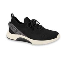 Tenis Feminino Modare Gaspea Knit Delhi Preto/Branco Off Ref: 7378.106