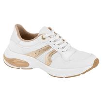 Tênis Feminino Modare Ultraconforto Ortopédico Leve Casual 7414.101.29939 Cor:Branco Off/DouradoTamanho:34