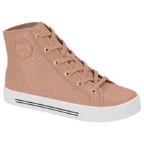 Tênis Feminino Moleca 5667.314 Gliter Cano Alto Brilhoso