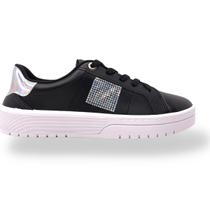 Tênis Feminino Moleca 579110116288- Preto/ Prata/ Branco