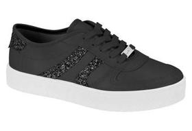 Tênis Feminino Moleca Casual Detalhe Lateral em Gliter Lançamento