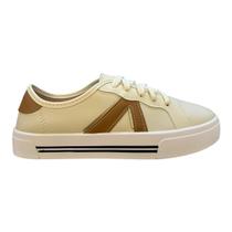 Tenis Feminino Moleca Conforto Casual Retrô Detalhe Metalizado Básico Antiderrapante 5667.753 Marfim