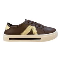 Tenis Feminino Moleca Conforto Casual Retrô Detalhe Metalizado Básico Antiderrapante 5667.753 Marrom