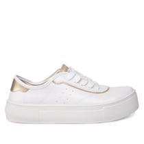 Tênis Feminino Moleca Napa Casual Branco/Dourado Tênis Feminino Moleca Napa Casual Branco/Dourado