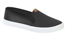 Tênis Feminino Moleca Slip On Nobuck Preto Casual Conforto Tênis Feminino Moleca Slip On Nobuck Preto Casual Conforto