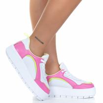 Tenis Feminino Mood Blogueira Salto Plataforma Mulher Rosa - Shop Estilo Shoes